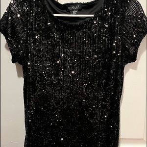 black sequin blouse, great for going out